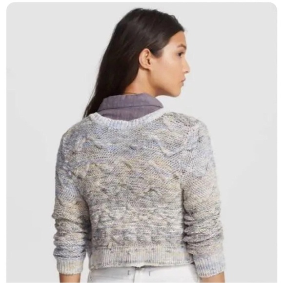 Free People Stylish Knit Pastel Zip-Up Cardigan Jacket, Size Medium - Picture 2 of 8